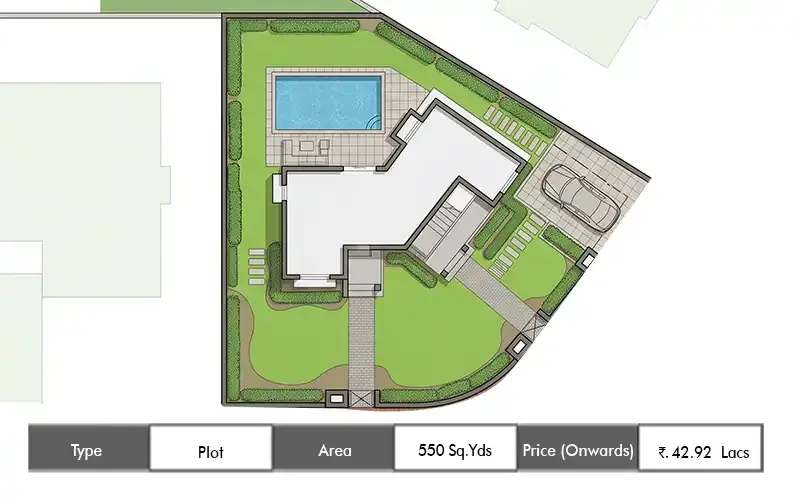 Arvind Sensora Plot floor plan, 550 sq ft carpet area